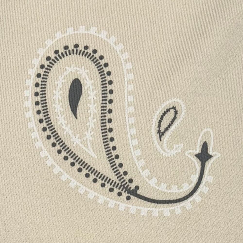 Hudson Jeans Men’s Paisley Pullover Hoodie – Beige / Cream Size Medium - Picture 4 of 9